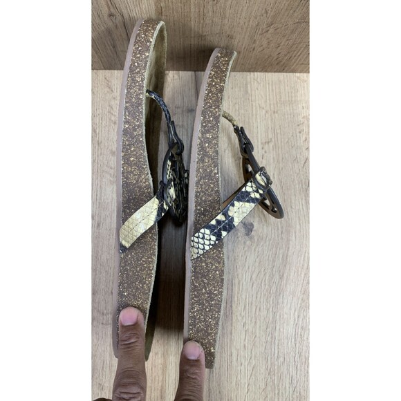 Tory Burch Miller Cloud Snake Print  Thong Sandals Shoes Cork Flip Flops Size 11 - Picture 10 of 15